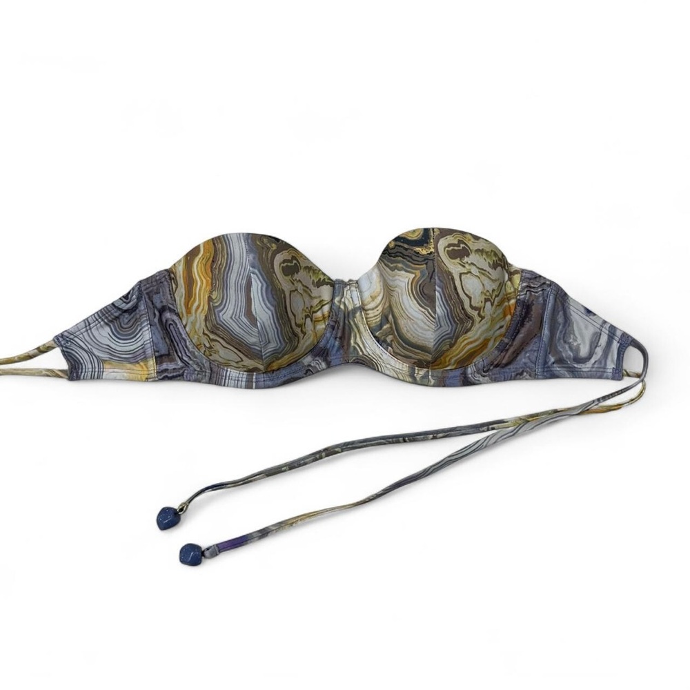 Purple yellow marble print H&M bikini top